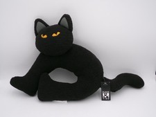 Halloween Black Cat Arched Back Halloween 14 inches Tall Yellow Eyes.