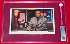 BooYah Stuart Scott Signed Photo Vintage ESPN SportsCenter Publicity Auto BAS
