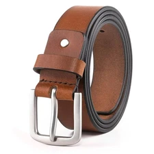 Mens belts Full Grain Genuine Leather Casual Dress Jeans Western Belt Rodeo