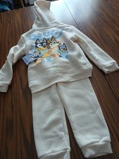 Bluey Hooded Jogger Set Outfit Size 5t Soft Fleece New Cream Unisex