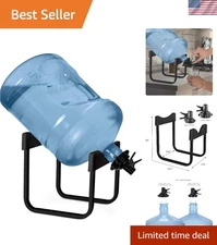 Stainless Steel Water Jug Stand with Valves - Black, 5 Gallon Capacity