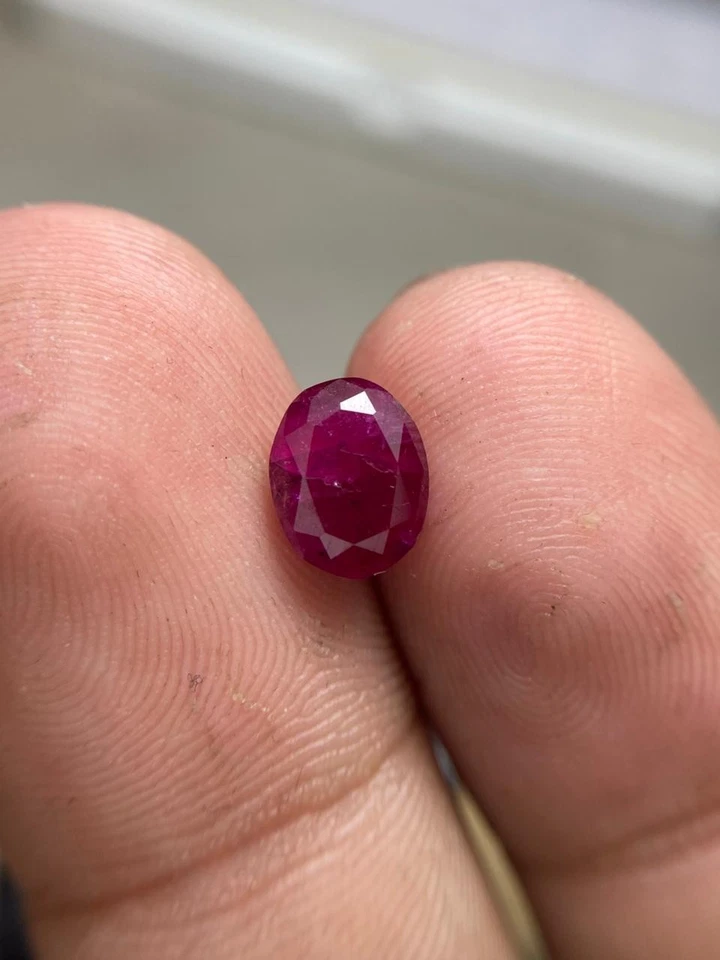 2.20ct | Natural Red Ruby Ovel Cut, Loose Gemstone | Jegdalak, Afghanistan. - Image 4 of 4