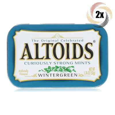 2x Tins Altoids Wintergreen Flavor Mints, 72 Mints Per Tin