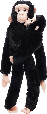 Wild Republic Hanging Monkey Chimpanzee with Baby Kids Plush Toy  28 in