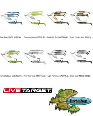 Live Target Baitball Minnow Spinner Umbrella Alabama Rig (MNSR14LG) Any 7 Colors