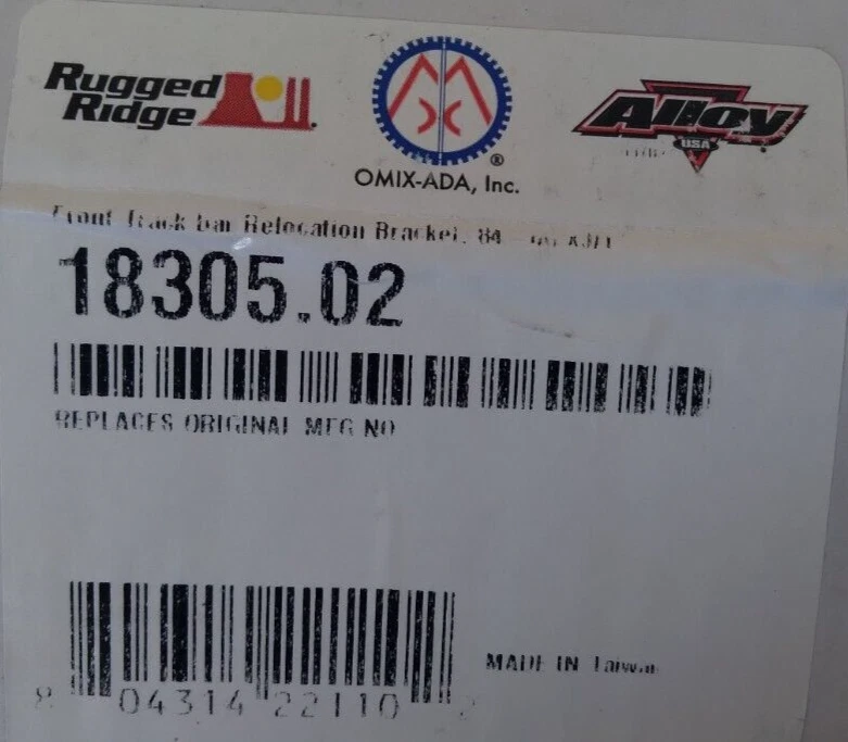 Rugged Ridge 18305.02 suporte de realocação de barra de pista frontal para Wrangler TJ 97-06 - Imagem 2 de 3