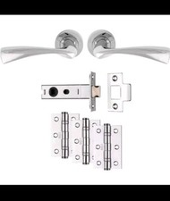 Carlisle Brass Sintra Door Pack w/Lever & Hinges 76mm Polished Chrome Handle