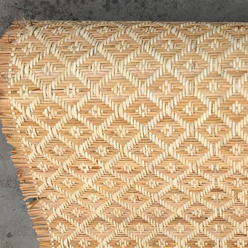 Rhombic Pattern Natural Cane Sheet Rattan Material Cane Webbing 