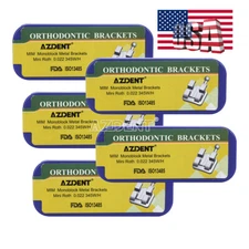 AZDENT Orthodontic Bracket Dental MIM Monoblock Braces Mini Roth.022 345 Hooks