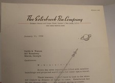 VINTAGE 1958 LETTERHEAD STATIONERY ESTERBROOK PEN COMPANY CAMDEN NJ SPACE THEME