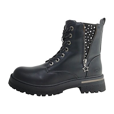 Dockers by Gerli  Kinderschuhe Mädchen Schnürstiefel Schwarz Freizeit