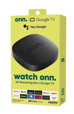  NEW ONN Streaming Box 4K Wi-Fi Android TV UHD  Google TV, 8gb Storage/2gb Ram