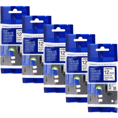 5x Label Tape TZ tze-231 12mm 8m Kompatibel für Brother P-Touch H100LB D210 E105