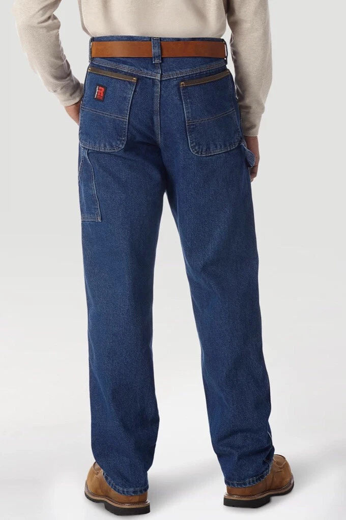 Wrangler Riggs Workwear Relaxed Carpenter Jeans Blue In Mens Size W52 L32 NEW