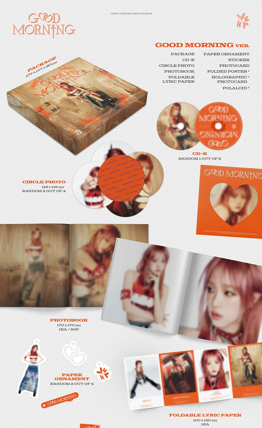 CHOI YENA [GOOD MORNING] 3rd Mini Album GOOD NIGHT CD+Buch+2Foto+2