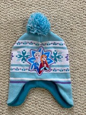Disney Frozen: Anna  Elsa - Kids Knitted Winter Beanie Hat 2T-5T Teal/Blue