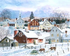 David Textile - Pine Valley Quilting Fabric Panel With Church 