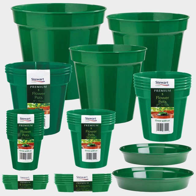 Stewart 4832004 12.7 Cm Flower Pot Green Pack of 5 for sale online eBay