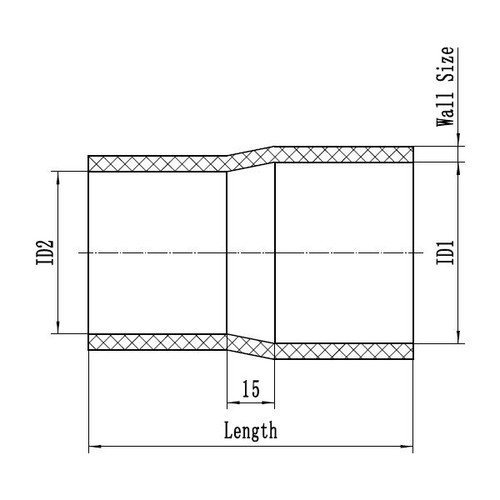 Raceworks SHR-250300BK 2.5 - 3" 63 - 76 mm Straight reducer Silicon Black - Picture 2 of 2