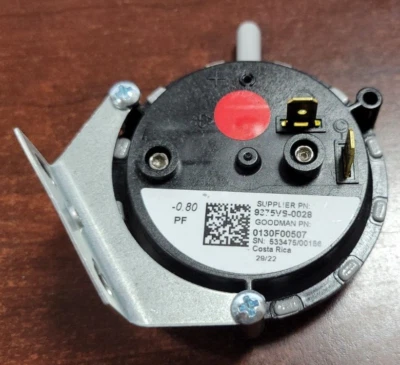 AMANA/GOODMAN Amana Goodman Daikin 0130F00507 9375VS-0028 Furnace Pressure Switch -0.80 0.8"WC