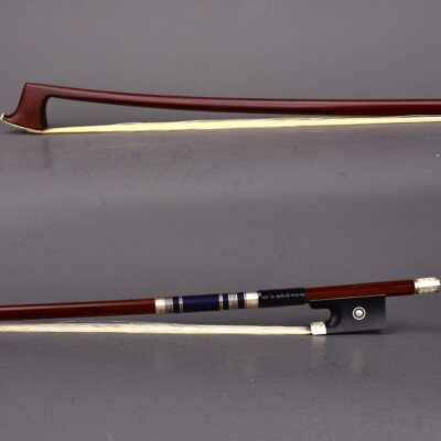 Master Antique Pernambuco Violin Bow 4/4 Ebony Parisan eye Carved Silver Stiff