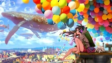 Anime Girls Balloon Bubbles Sky Clouds Whale  Gaming Mat Desk 5368