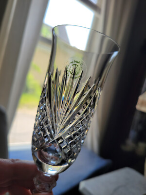 NEW in Box 4 Galway (Ireland) Irish Crystal ERIN Fan Pattern Champagne Flutes