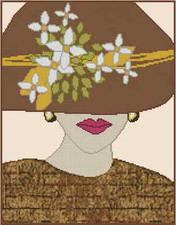 Lady in Brown Hat Counted Cross Stitch Chart No.32-100