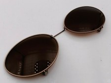 Vintage SLIK 105 Brown Metal Oval Clips-On Sunglasses Frames