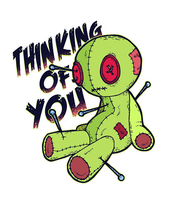 Voodoo Doll Thinking of You Sticker Decal