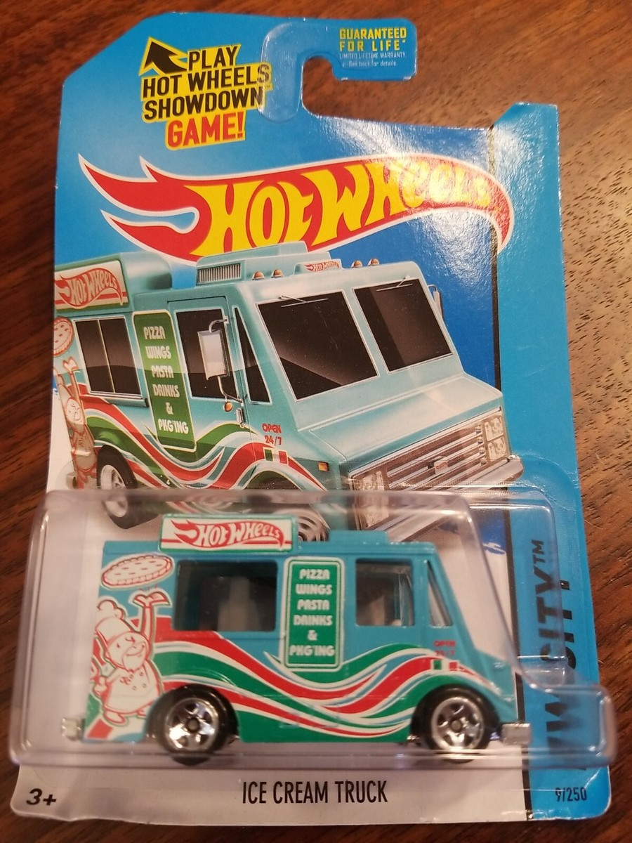 2014 HOT WHEELS ICE CREAM TRUCK HW CITY WORKS 9/250 TEAL WITH