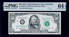 $50 1981 Federal Reserve Note Cleveland Fr#2120-D PMG 64 EPQ Choice Uncirculated