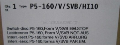 1Pc New Eaton Moeller Disconnect Switch P5-160/V/SVB/HI10 ye