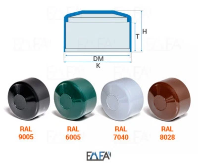 EMFA Tappi per pali recinzione tappi rotondi tappi per recinzione tappi per pali tappo di copertura base coperchio