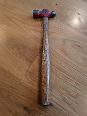 Vtg Channellock Ball Peen Red Head Hammer Wooden Handle 8 oz. USA