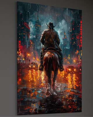 RED DEAD REDEMPTION Leinwand Bild PC Game Farbig Cartoon Pop-Art Gaming Pferd