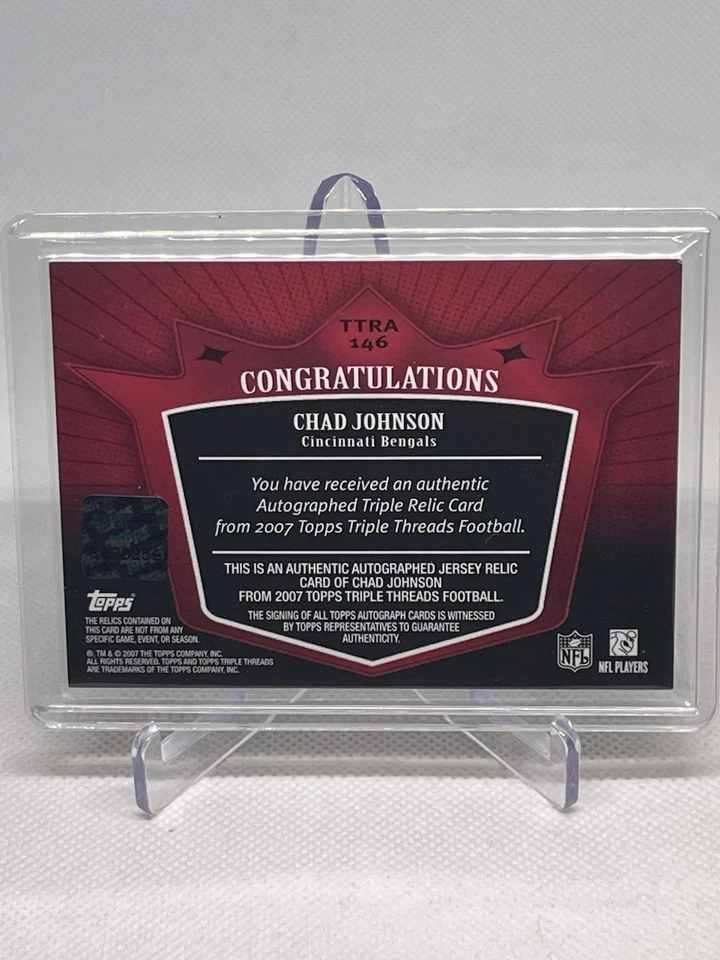 2007 Topps Triple Threads Chad Johnson Relic Auto /18 - Bengals - Image 2 of 2