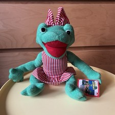 EuroPlay Frosch Frottee Knautschi Tier Frog Friends Kuscheltier 90er Euro Play