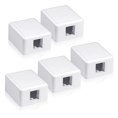 VCELINK Keystone Jack Surface Mount Box 1-Port for UTP Cat6/Cat5e/Cat5 5 Pack 