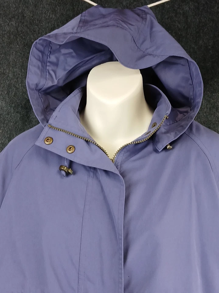 Vintage LL Bean Coat Duster Purple with Detachable Wool Liner and Hood Size S - Image 4 of 4
