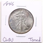 1946 50C Walking Liberty Half Dollar in Choice BU Condition Toned #7413