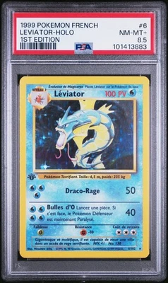 PSA 8.5 Léviator Holo 6/102 Édition 1 Pokémon Set de Base - Français - Photo 1/2