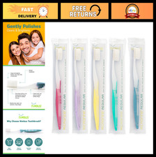 Extra Soft Toothbrushes for Sensitive Teeth, Tapered Bristles, 5 Pack, Colors Va