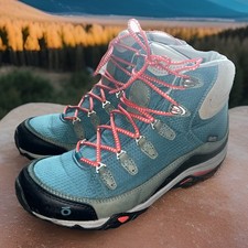 Womens Oboz Juniper Mid Waterproof Hiking trail Boots Teal Sz 9