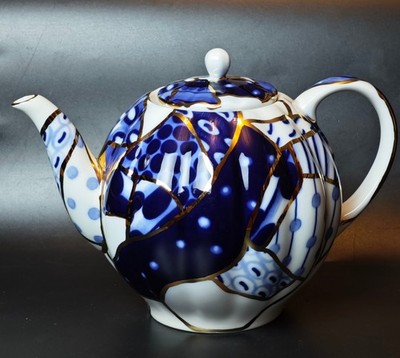 Rare Large Cobalt Tea Pot    Baikal   Imperial Lomonosov Porcelain
