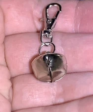 Silver Jingle Bell Charm Zipper Pull & Keychain Add On Clip For You Or Cat!!