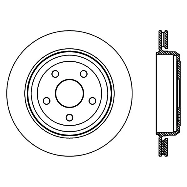 For Jeep Grand Cherokee 11-19 Brake Rotor Sport Drilled & Slotted 1-Piece Rear Foto 3 de 4