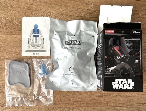 POP MART Star Wars Art Toy Figure R2-D2 Darth Vader w/ Accessory & Card