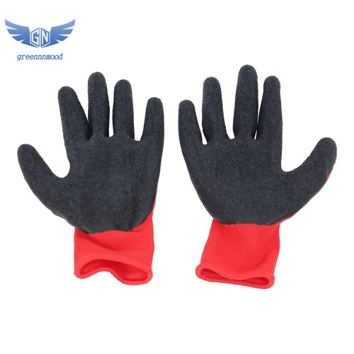 12 Paar Pack Crinkle Latex Gummi handbeschichtet Sicherheit Arbeitshandschuhe (Größe L) - Bild 3 von 12