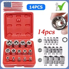 2026 E-type Torx Star Female Sockets Bit Set 14 in 1 E4- E24 Torx Socket 14PCS